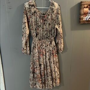 Floral Print Long Sleeve Dress